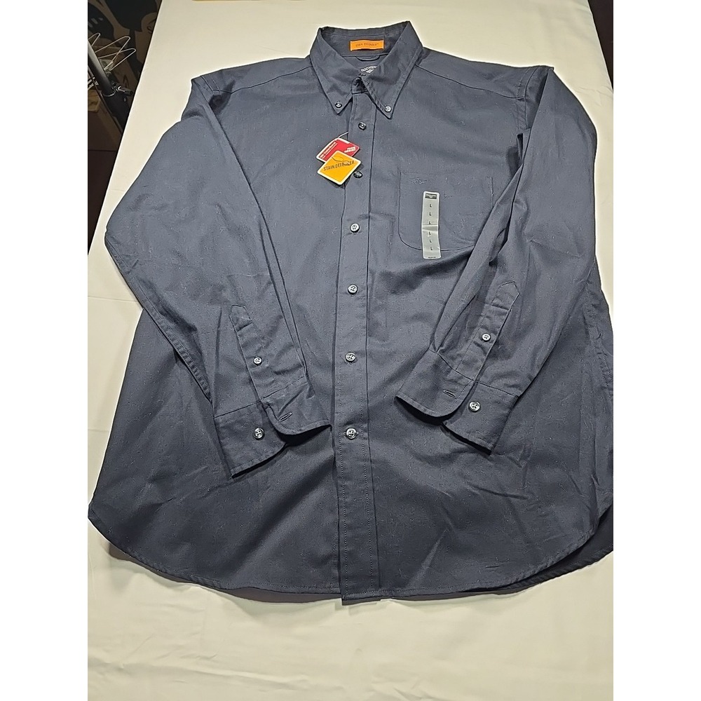 Dockers Stain Defender Button Down Shirt NWT Blue Casual Men's
